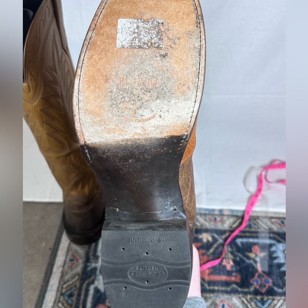 Vintage Paul Bond 04 Custom Cowboy Boots Men’s 11.5/12D Handmade Western USA - Picture 7 of 11
